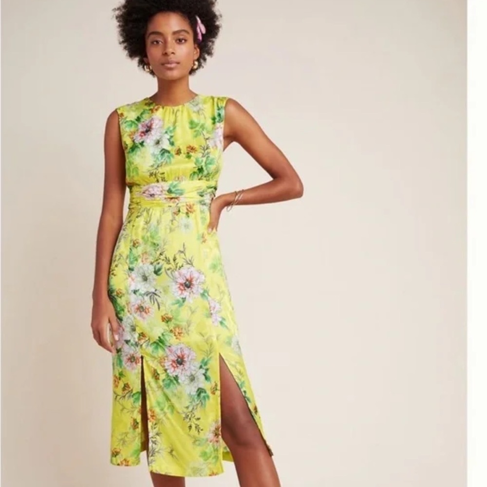 Anthropologie Women’s Silky Sparrow Midi Dress Size 2 NWOT